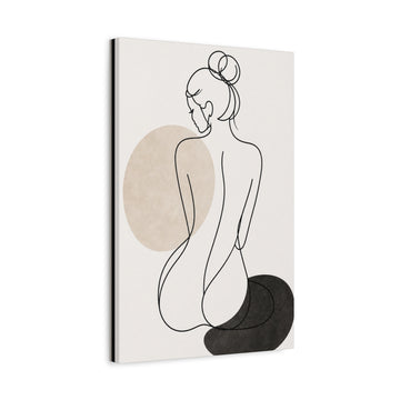 Minimalist Line Art Nude Woman Canvas Print — Modern Abstract Wall Art