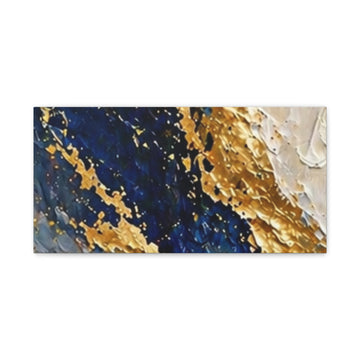 Abstract Blue & Gold Canvas Art — Matte Stretched Wall Decor