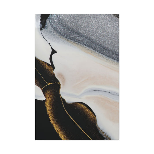Abstract Gold & Marble Matte Canvas Print